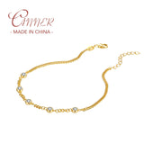 925 Silver Link Bracelet Clear Zircon Charm Adjustable Hand Chain Wedding Gift