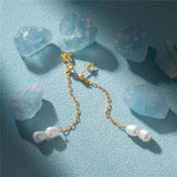925 Silver Tassel Pearl Stud Earrings