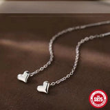 925 Silver Long Tassel Heart Drop Earring Women Earrings