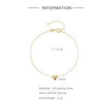 925 Silver Heart Bracelet for Women Charm Pendant Statement Fine Jewelry