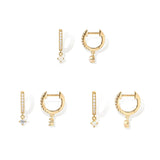 925 Silver CZ Round Hoop Earrings Delicate Jewelry