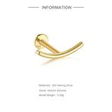 925 Silver Mini Oval Petal Zircon Earring