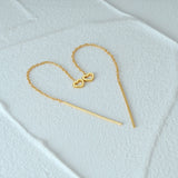 925 Silver Mini Tassel Heart Chain Tassel Drop Earrings Fine Jewelry Gift
