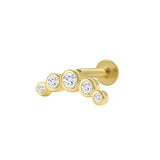925 Silver Clear Crystal Cartilage Stud Earrings