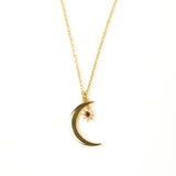 925 Silver Moon Pendant Necklace 12 Months Zircon Birthday Necklace