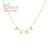 925 Silver Mother's Mama Letter Pendant Necklace Women Mom Nameplate Chain