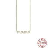 925 Silver Mama Letter Pendant Necklace Women's Nameplate Jewelry