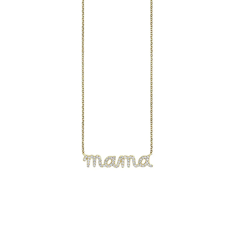 925 Silver Mama Letter Pendant Necklace Women's Nameplate Jewelry