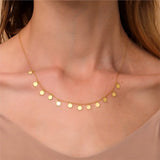 925 Silver Necklace Sequins Clavicle Chain Necklaces for Women