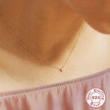 925 Silver Necklace Pearl Crystal Pendant Chokers Girls Gift Bohemia Jewelry
