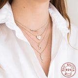 925 Silver Mama Letter Pendant Necklace with Cubic Zircon