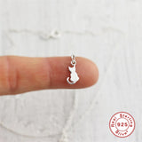 925 Sterling Silver Cat Necklace Silver Chain Chokers Necklace