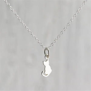 925 Sterling Silver Cat Necklace Silver Chain Chokers Necklace