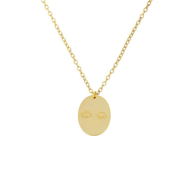 925 Silver Eye Pattern Choker Necklace for Women