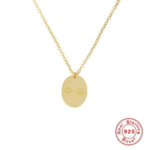 925 Silver Eye Pattern Choker Necklace for Women