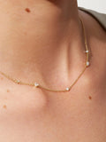 925 Silver Necklace Green Cubic Zirconia Choker Chain Wedding Jewelry