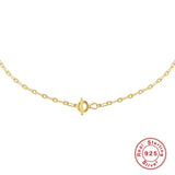 925 Silver Necklace Women Metal Chain Choker Collar Jewelry
