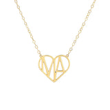 925 Silver Heart Letter Ma Pendant Choker Mother Necklace