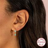 925 Sterling Silver Turquoise Drop Earrings