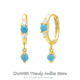 925 Sterling Silver Turquoise Drop Earrings