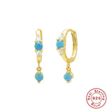 925 Sterling Silver Turquoise Drop Earrings