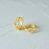 925 Silver Geometric Heart Earrings 18K Jewelry Gift