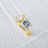 925 Silver Ring with Zircon Adjustable Band