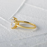 925 Silver Ring with Zircon Adjustable Band