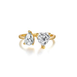 925 Silver Ring with Zircon Adjustable Band