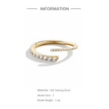 925 Silver Opening Ring w/ Cubic Zircon Adjustable Size
