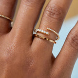 925 Silver Opening Ring w/ Cubic Zircon Adjustable Size