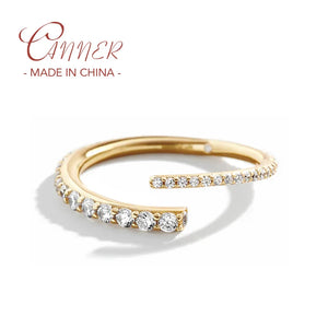925 Silver Opening Ring w/ Cubic Zircon Adjustable Size