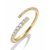 925 Silver Opening Ring w/ Cubic Zircon Adjustable Size