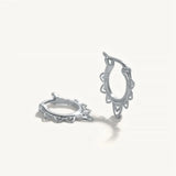 925 Silver Openwork Hoop Earrings for Women Party Jewelry