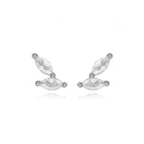 925 Silver Zircon Stud Earrings Women Jewelry Accessories