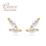 925 Silver Zircon Stud Earrings Women Jewelry Accessories