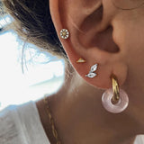 925 Silver Zircon Stud Earrings Women Jewelry Accessories
