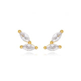 925 Silver Zircon Stud Earrings Women Jewelry Accessories