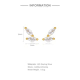 925 Silver Zircon Stud Earrings Women Jewelry Accessories