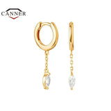 925 Silver Pearl Cross Dangle Earrings Geometric Piercing Jewelry