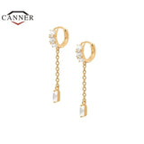 925 Silver Pearl Cross Dangle Earrings Geometric Piercing Jewelry