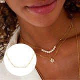 925 Silver Pearls Necklace Collarbone Choker Chain Wedding Jewelry