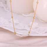 925 Silver Pearls Necklace Collarbone Choker Chain Wedding Jewelry