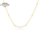 925 Silver Pearls Necklace Collarbone Choker Chain Wedding Jewelry