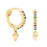925 Silver Colorful Zircon Hoop Earrings for Women