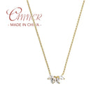 925 Silver Petal Horse Eye Zircon Pendant Necklace for Women