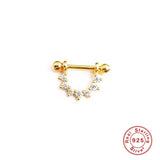 925 Silver U-shaped Zircon Stud Earrings Women's Ear Bone Nails Jewelry