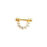 925 Silver U-shaped Zircon Stud Earrings Women's Ear Bone Nails Jewelry