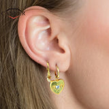 925 Silver Cartilage Drop Huggie Earrings Star Zircon Circle Earings