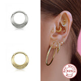 925 Silver Bling Zircon Cartilage Stud Earrings For Woman Girl